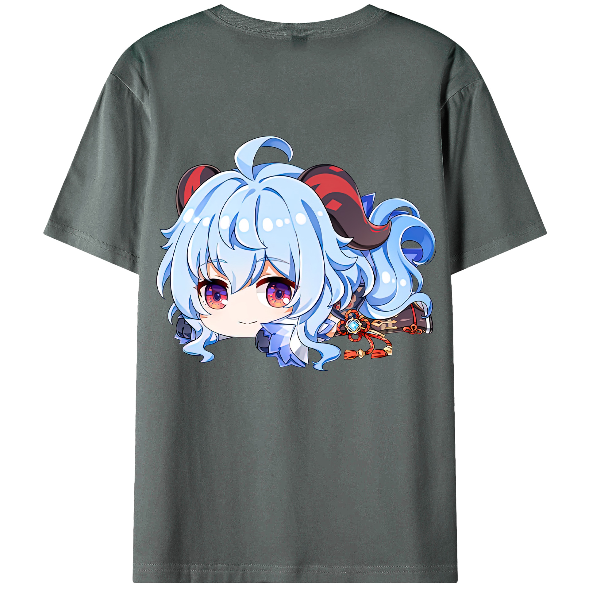 げんし神 甘雨 かんう genshin Ganyu 綿100％半袖Tシャツ（背面プリント）